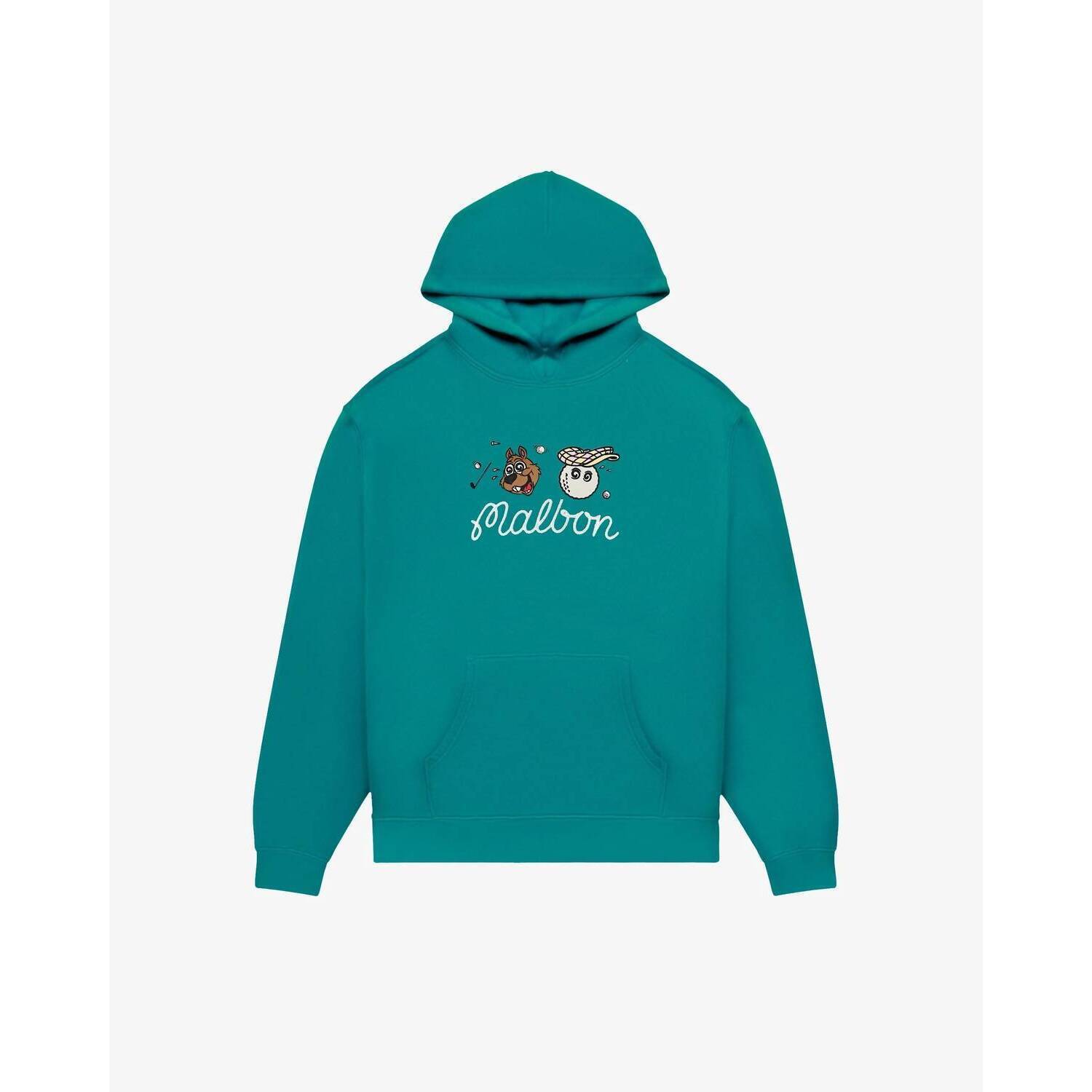 New Malbon Golf Two Man Scramble Hoodie In Blue Green — image 2 of 3